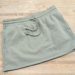 Aritzia TNA Cozy Fleece Mini Skirt Celadon Green Size Small
